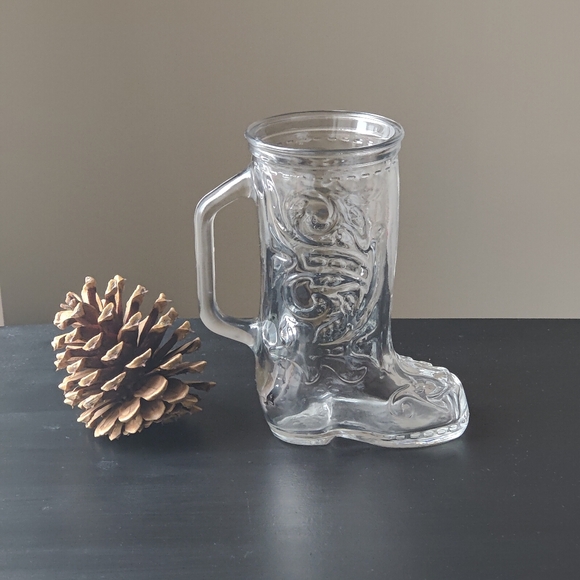 Vintage glass cowboy boot 👢🍺 shaped mug with handle | 12 oz - Picture 12 of 12